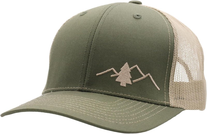 Lindo Trucker Hat [ Great Outdoors Design ] for Men and Women: Mid Profile Cap with Breathable Mesh Back and Adjustable Snap - Image 1